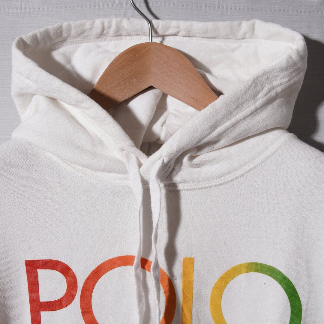 ポロラルフローレン POLO RALPH LAUREN パーカー M ホワイト プリント 