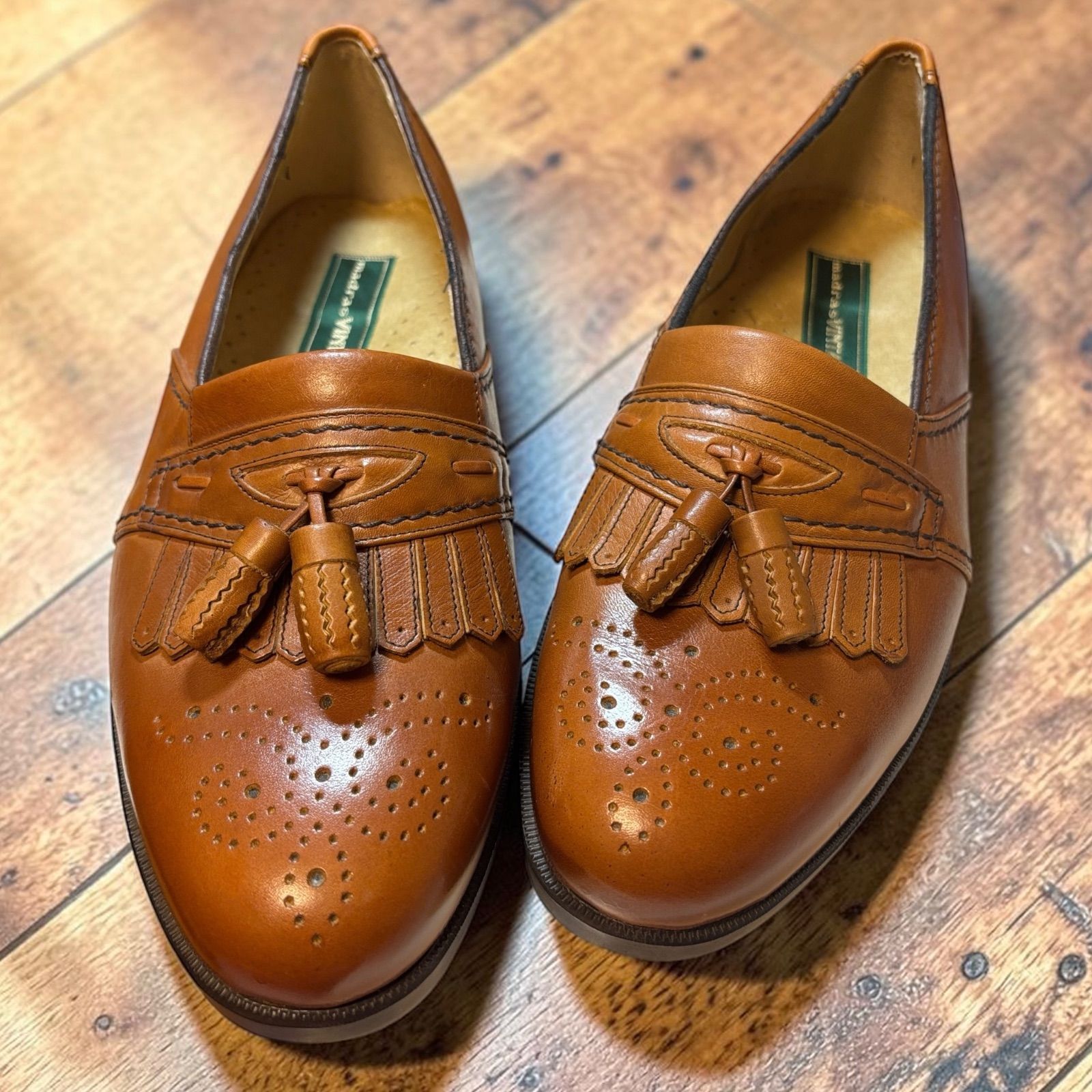☆美品☆ 日本製 本革 タッセルローファー 26.5cm ブラウン madras 