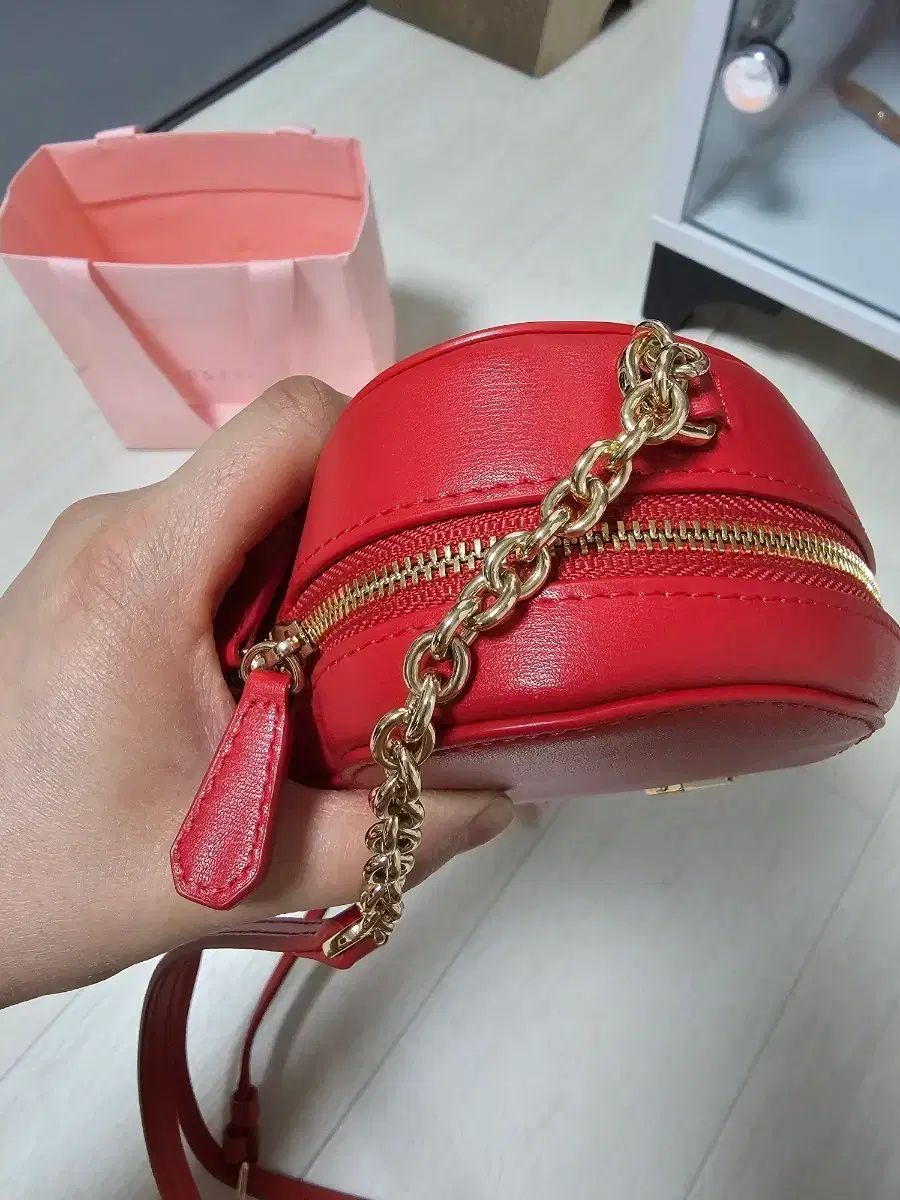 ショルダーバッグ (新品) J.ESTINA ジェイエスティナ レッド ミニ 
