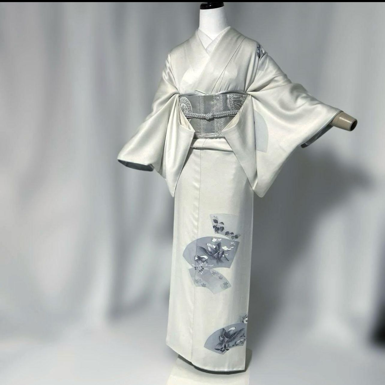 未使用近い 美品 正絹 訪問着 フルセット 祈丈67 ゆったり 西陣袋帯 