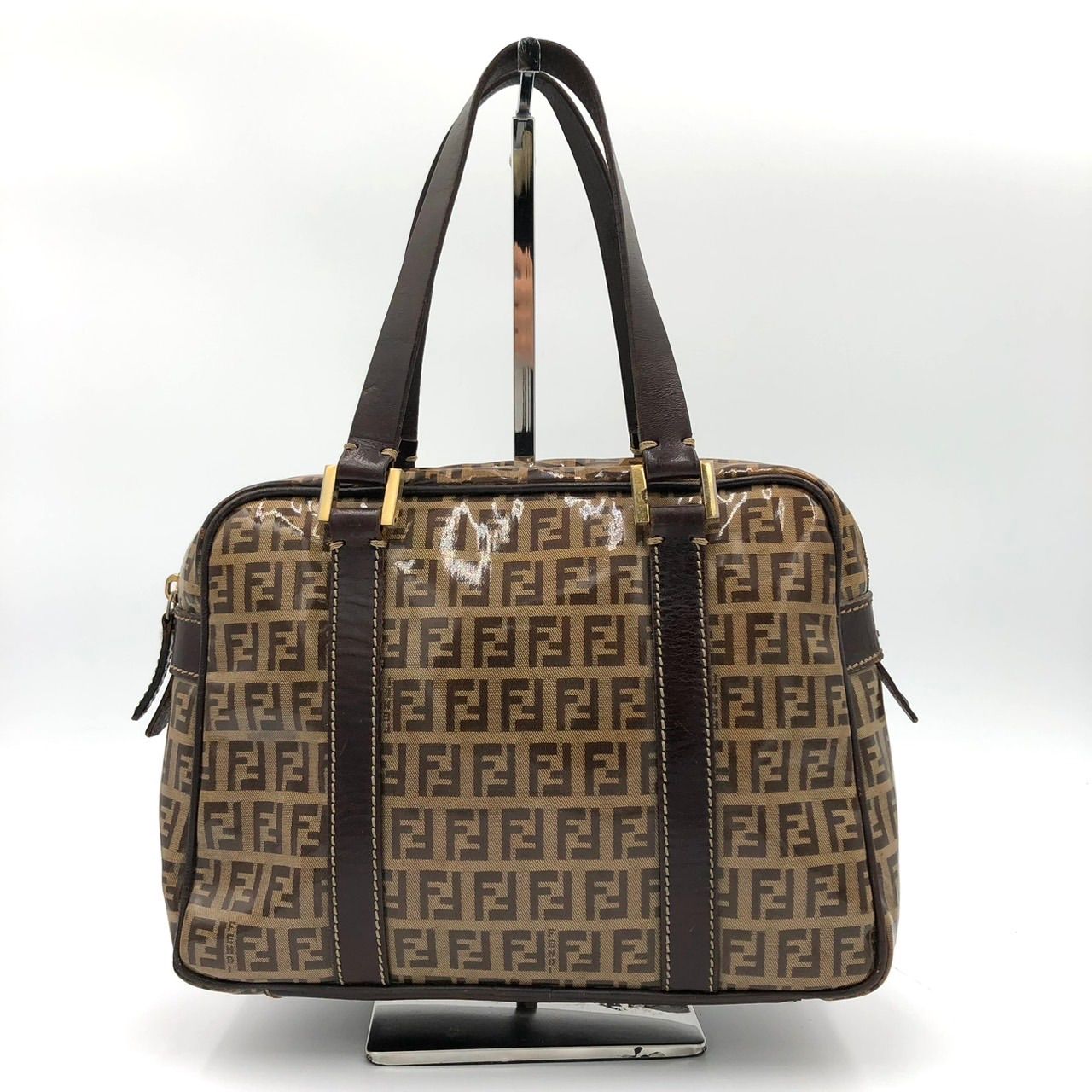 FENDI フェンディ ズッカ柄 ハンドバッグ ズッキーノ 茶 ブラウン 
