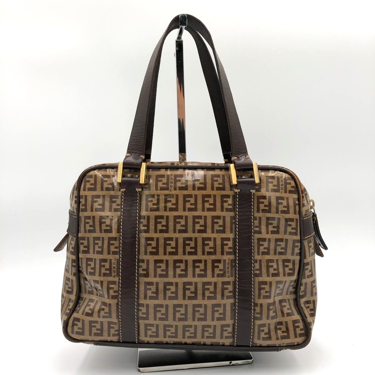 FENDI フェンディ ズッカ柄 ハンドバッグ ズッキーノ 茶 ブラウン 