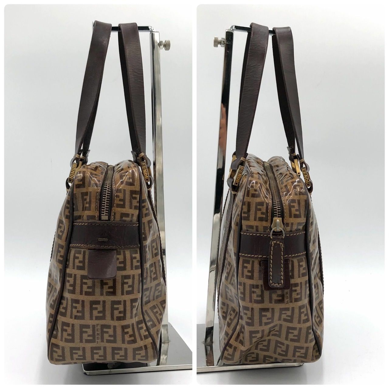 FENDI フェンディ ズッカ柄 ハンドバッグ ズッキーノ 茶 ブラウン 