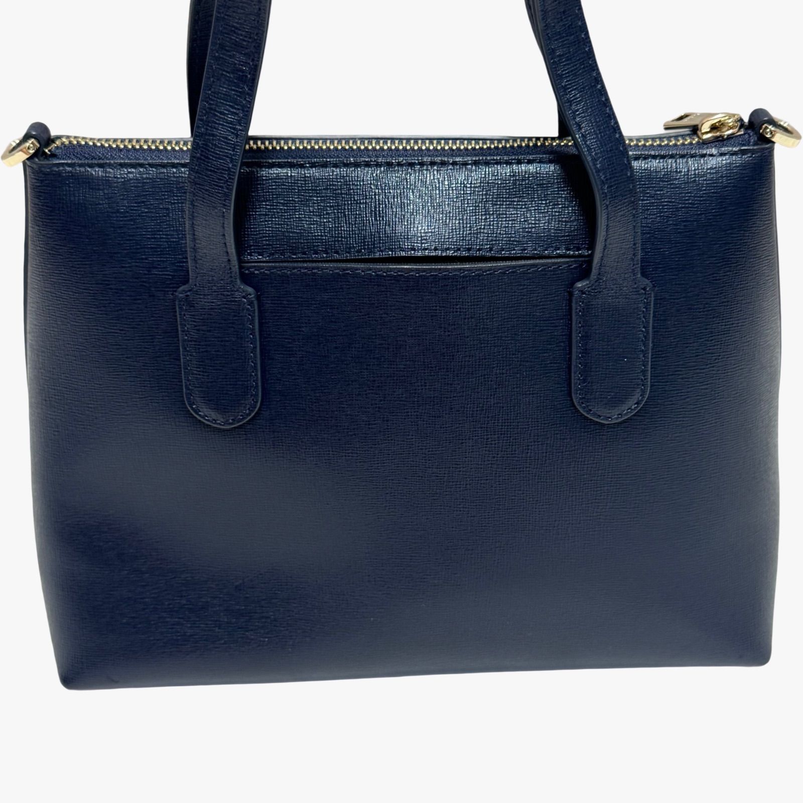 FURLA フルラ レザー 2WAY ハンドバッグ ショルダーバッグ ネイビー 