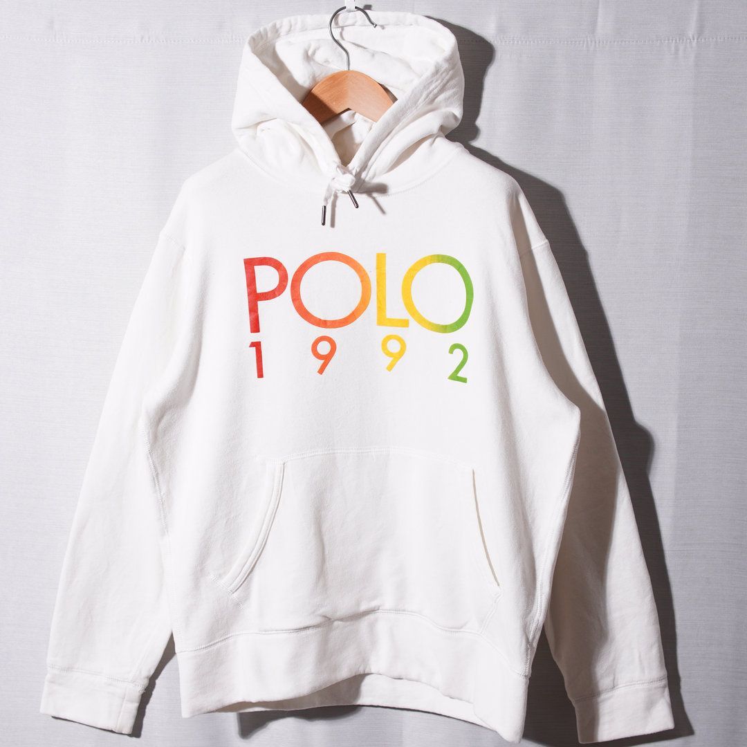ポロラルフローレン POLO RALPH LAUREN パーカー M ホワイト プリント 