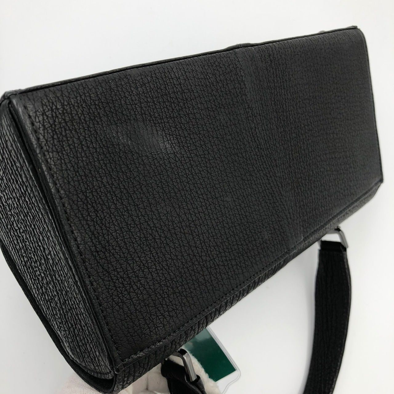 美品】JRA認定 シャークスキン ハンドバッグ 鮫革 ブラック 黒 