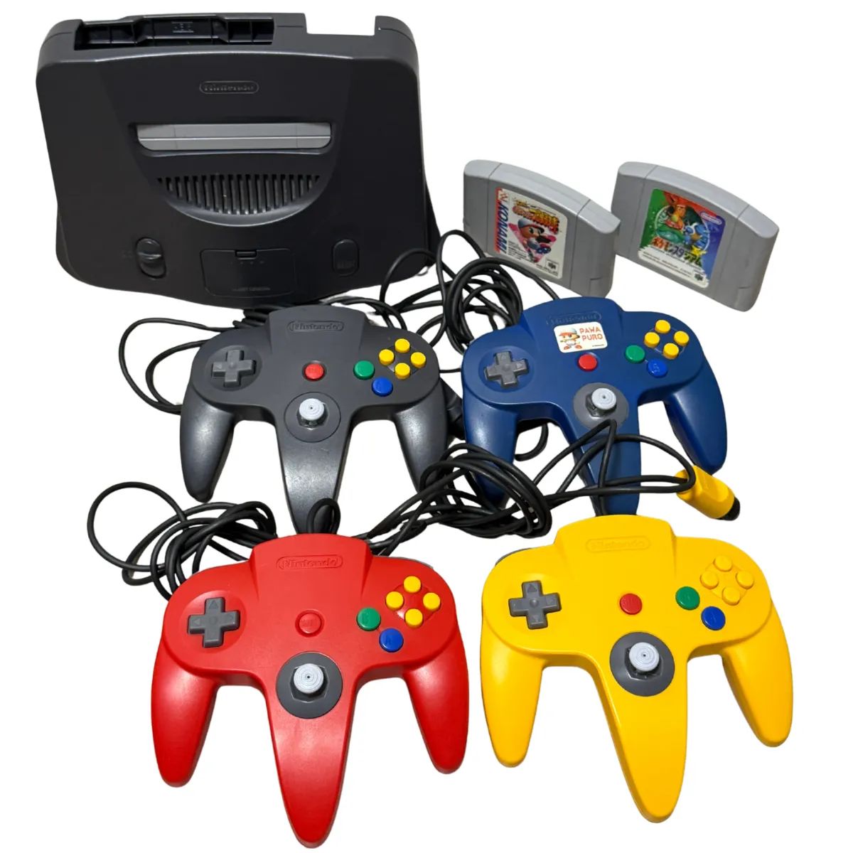 Nintendo 64 本体 コントローラー4点、カセット2点付き◯【通電確認済 