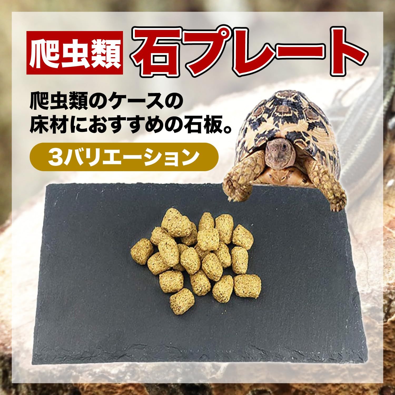 FJmark 爬虫類 亀 カメ 乾燥 床材 プレート 餌置き フードプレート 爪磨き 保温 保湿 (20×20cm) 3枚セット [20×20cm×3]