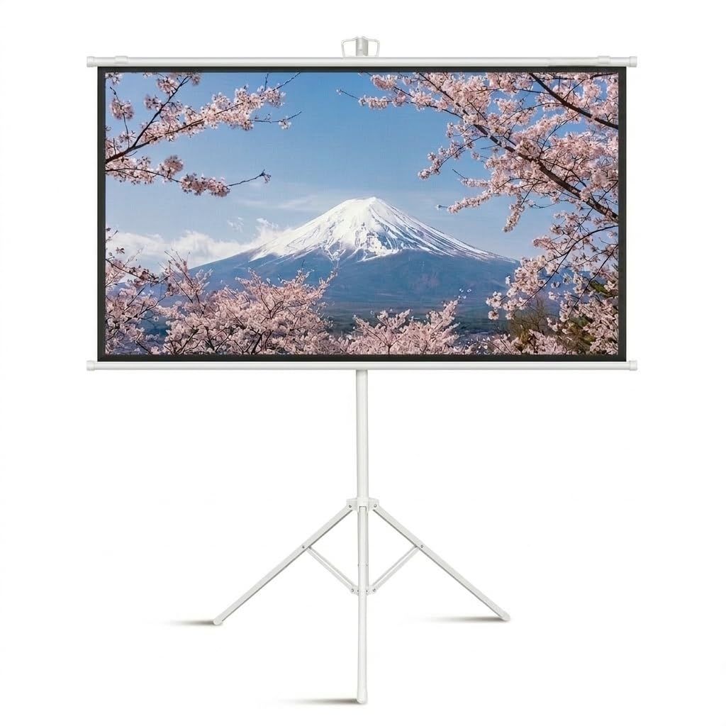 プロジェクタースクリーン 72インチ 16:9 自立式 携帯型 吊り下げ 
