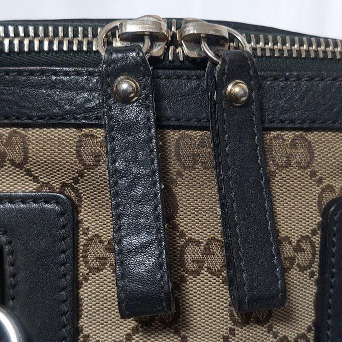 美品 グッチ GGキャンバス 2way ハンドバッグ ショルダーバッグ