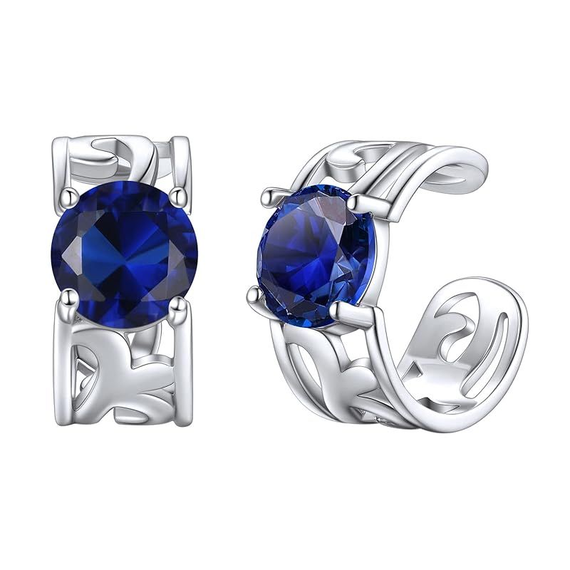 ChicSilver シルバー925 イヤーカフ レディース 人気 イヤリング 穴なし ジルコニア 9月 誕生石 唐草模様 アラベスク 0