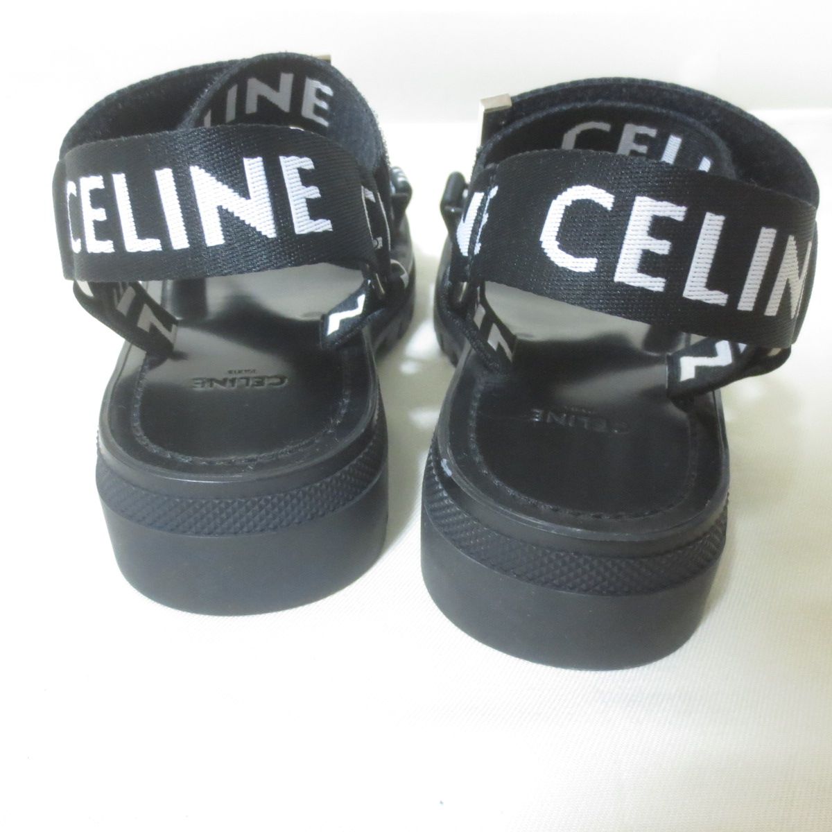 BM169 美品 CELINE セリーヌ レオ ストラッピー サンダル ブラック 