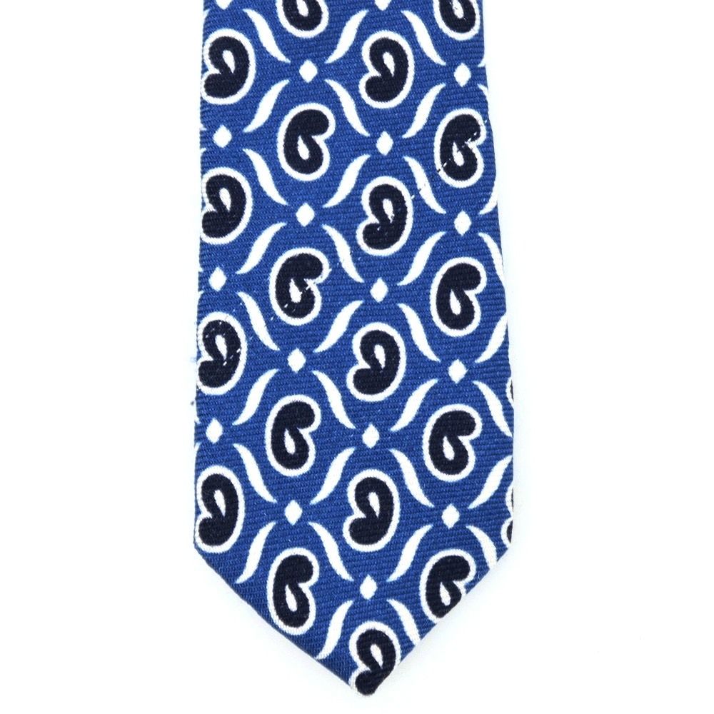 新品未使用　FRANCO BASSI ペイズリー　BLUE BIANCO 中古】フランコバッシ FRANCO BASSI シルク プリント ペイズリー柄