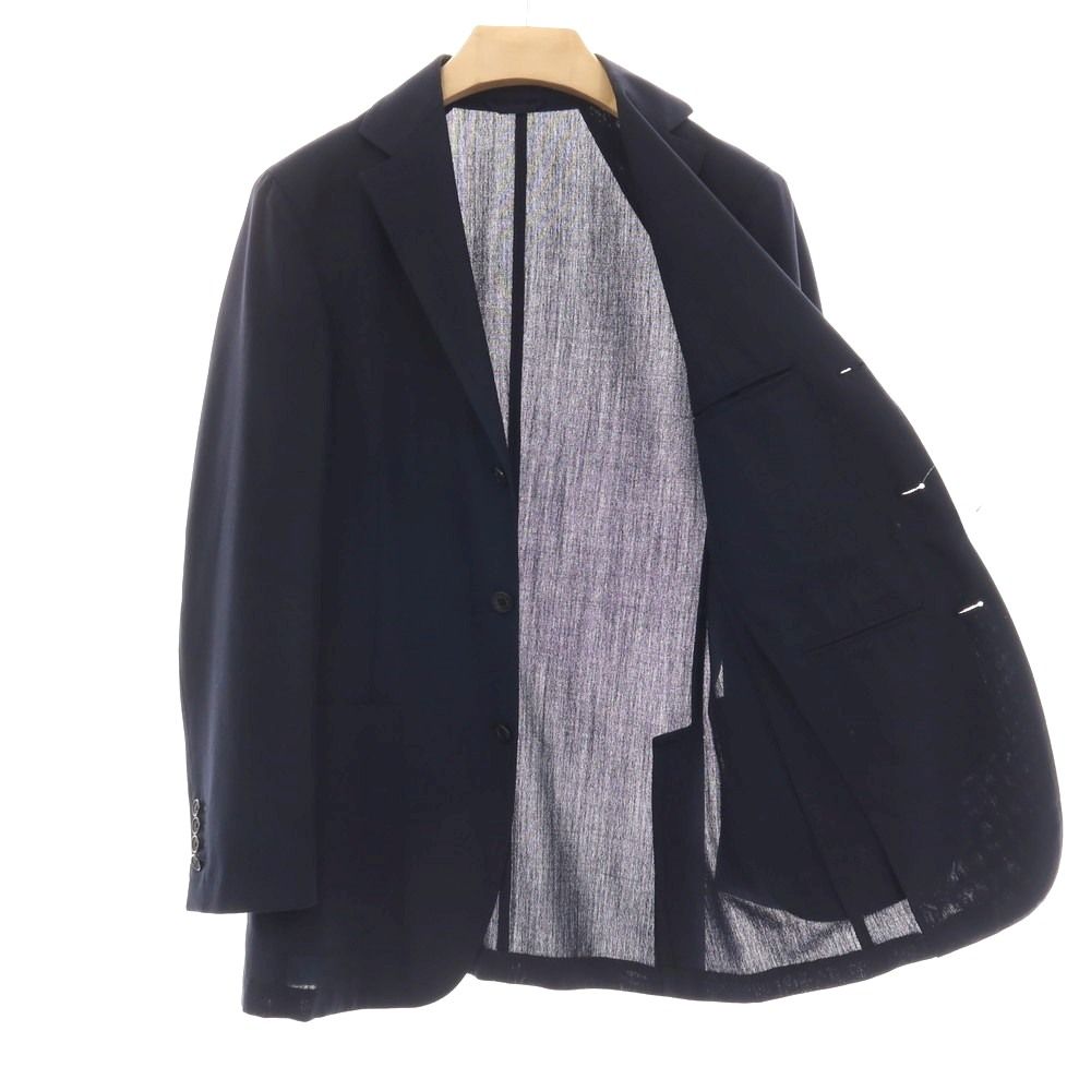 中古】ベルベスト Belvest ウール 3B テーラードジャケット ネイビー
