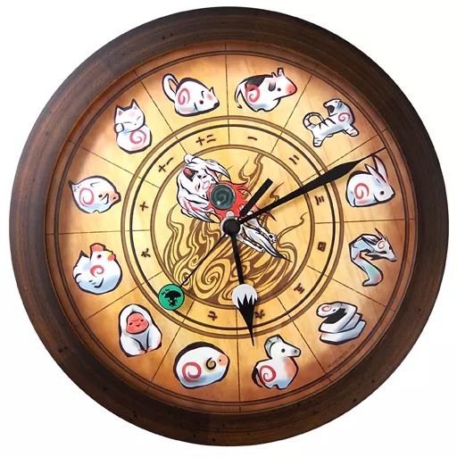 【未使用品】大神 壁掛け時計 イーカプコン限定 中古】置き時計・壁掛け時計(キャラクター) 集合 壁掛け時計 「大神