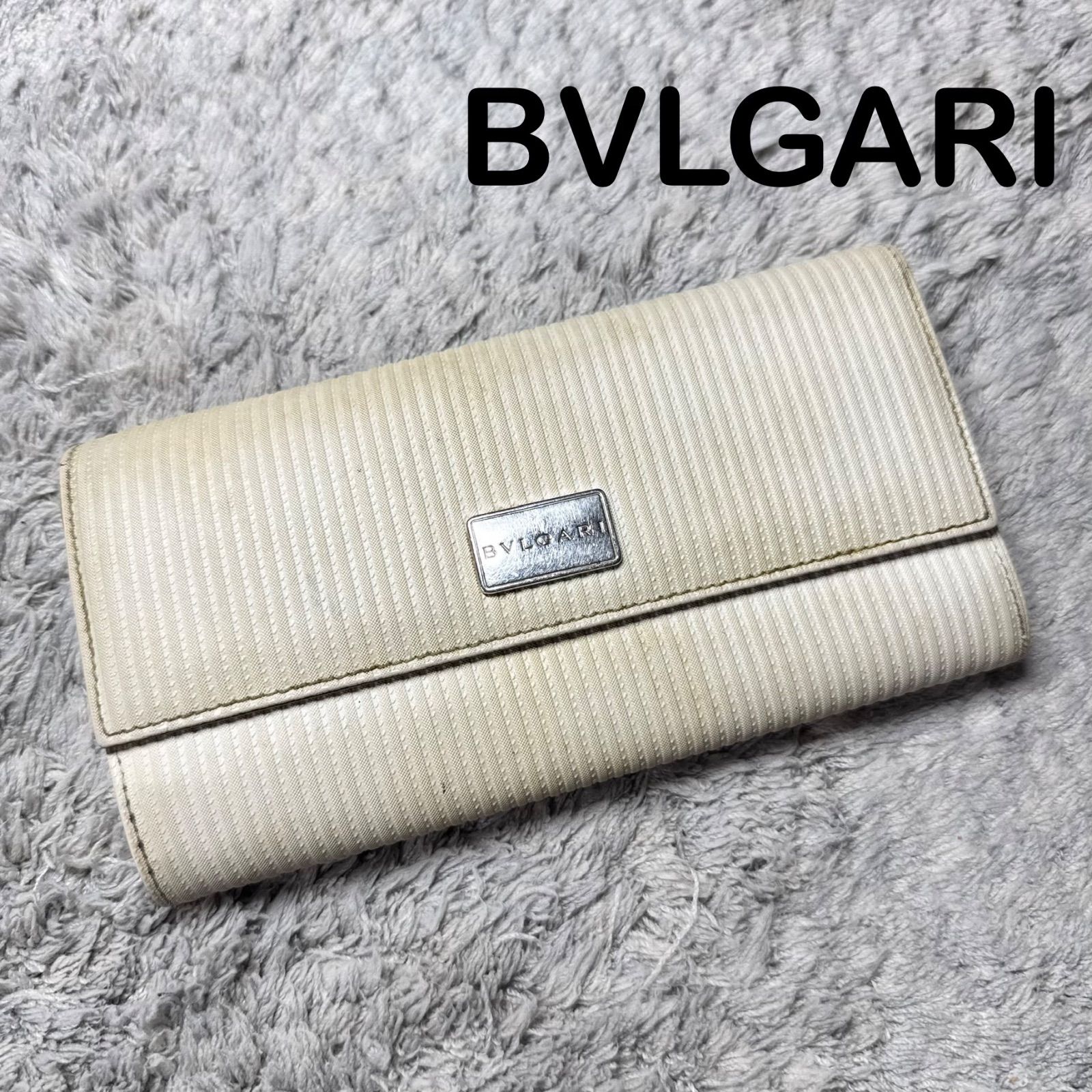 BVLGARI ブルガリ 長財布 ホワイト レザー ユニセックス - メルカリ