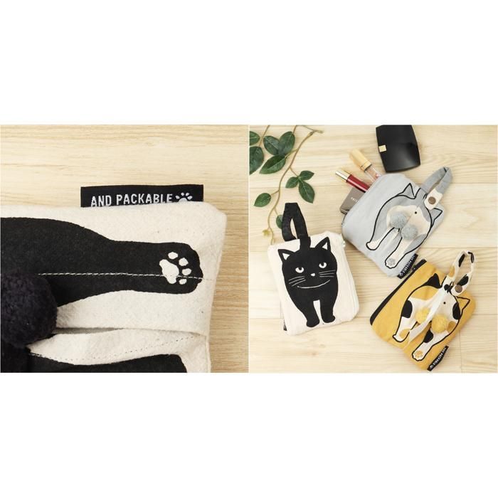 ☆ ハチワレ ☆ AND PACKABLE ニャンタマティッシュポーチ ティッシュ