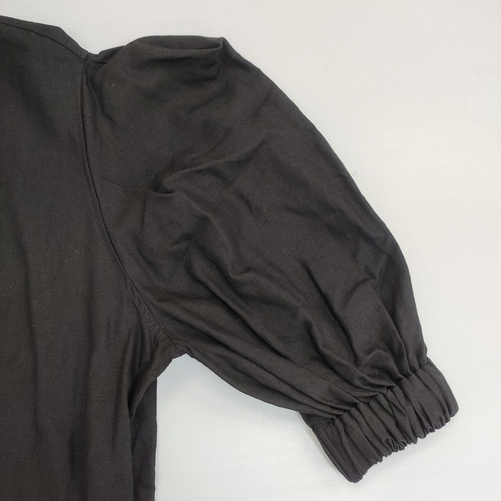 HYKE LINEN BALLOON SLEEVE TOP リネン バルーンスリーブ 定価30800円 サイズ1 ブラウス シャツ ブラック レディース ハイク【中古】6-0329M♪ HYKE - HYKE LINEN BALLOON SLEEVE TOP リネン バルーンスリーブ 定価