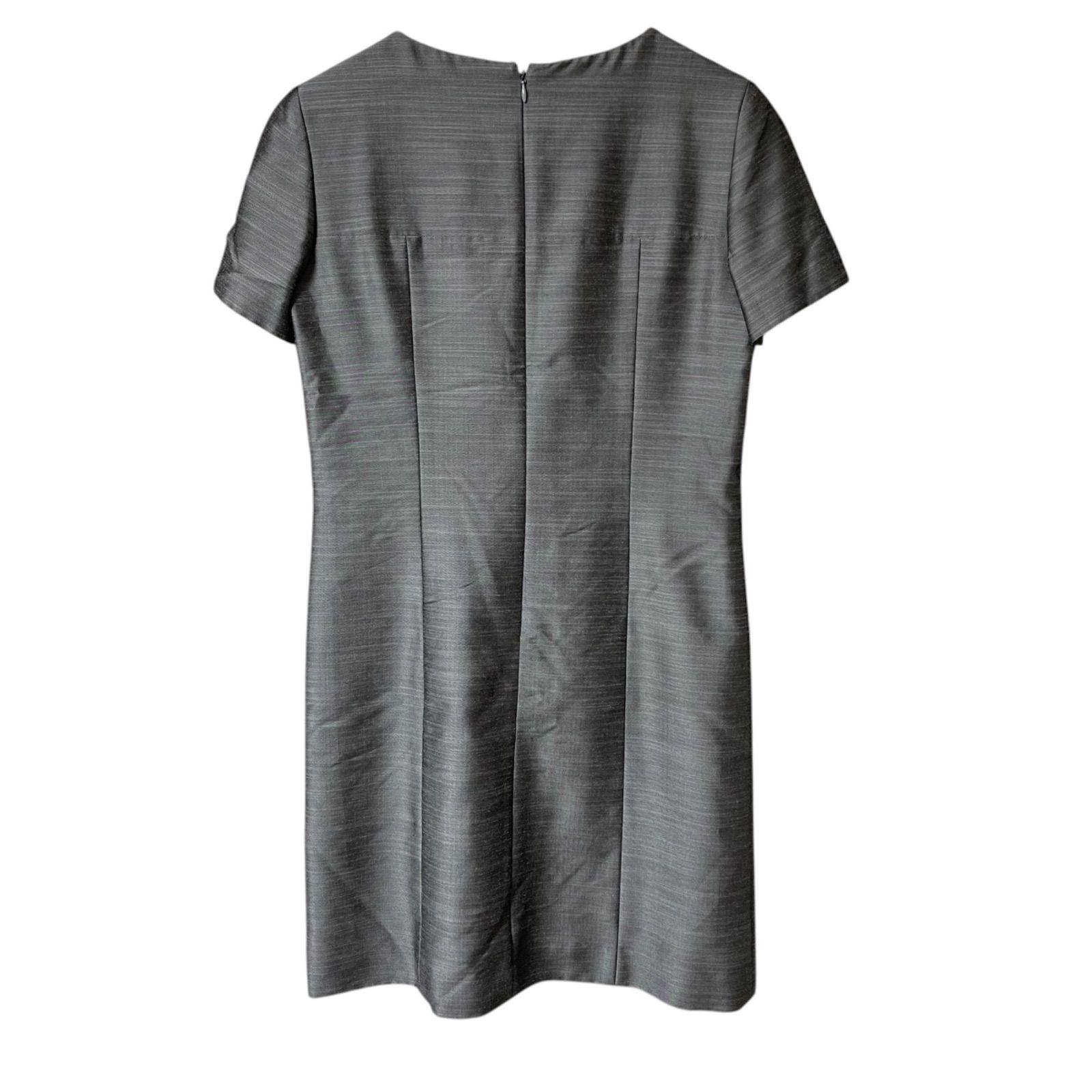 美品】courreges クレージュ 半袖ワンピース 膝丈 キーネック 
