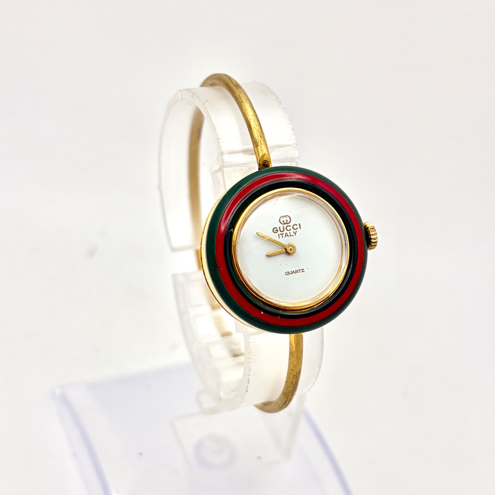 新品電池】GUCCI グッチ チェンジベゼル レディース 腕時計 バングル