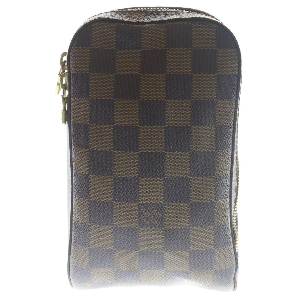 LOUIS VUITTON (ルイヴィトン) ダミエジェロニモス ショルダーバッグ ウエストバッグ ボディバッグ ブラウン レザー×PVC N51994 ゴールド金具
