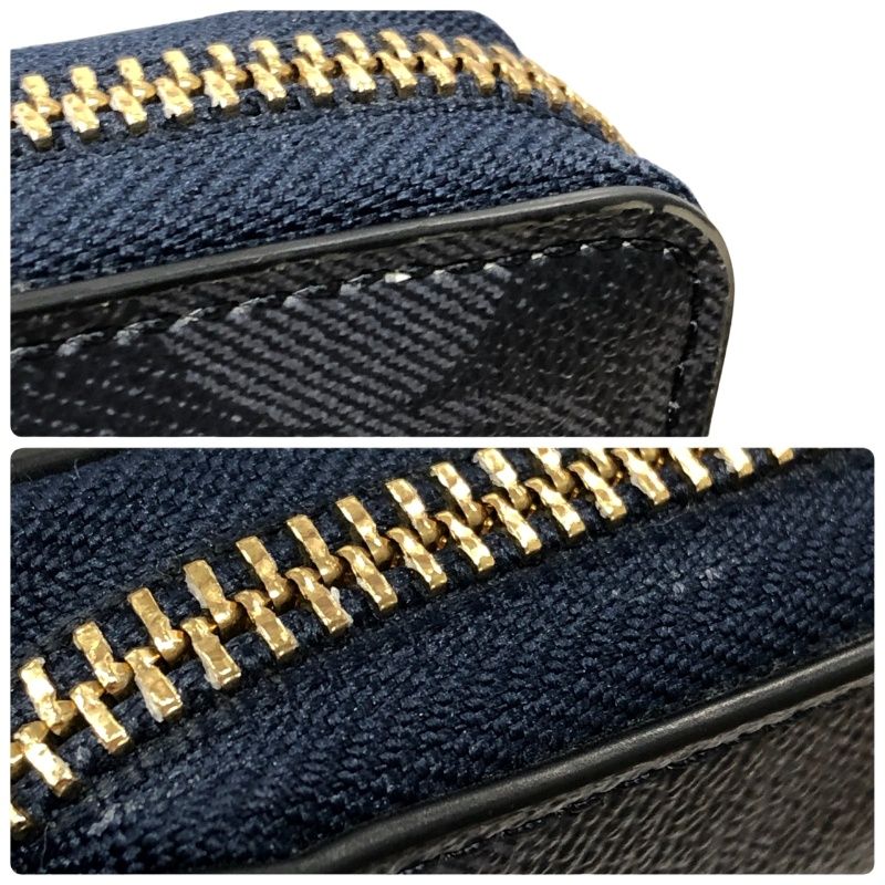 COACH コーチ レディース 長財布 C4452 ロング ジップ アラウンド ウォレット シグネチャー キャンバス ネイビー 【中古】 12604K101 COACH コーチ レディース 長財布 C4452 ロング ジップ アラウンド