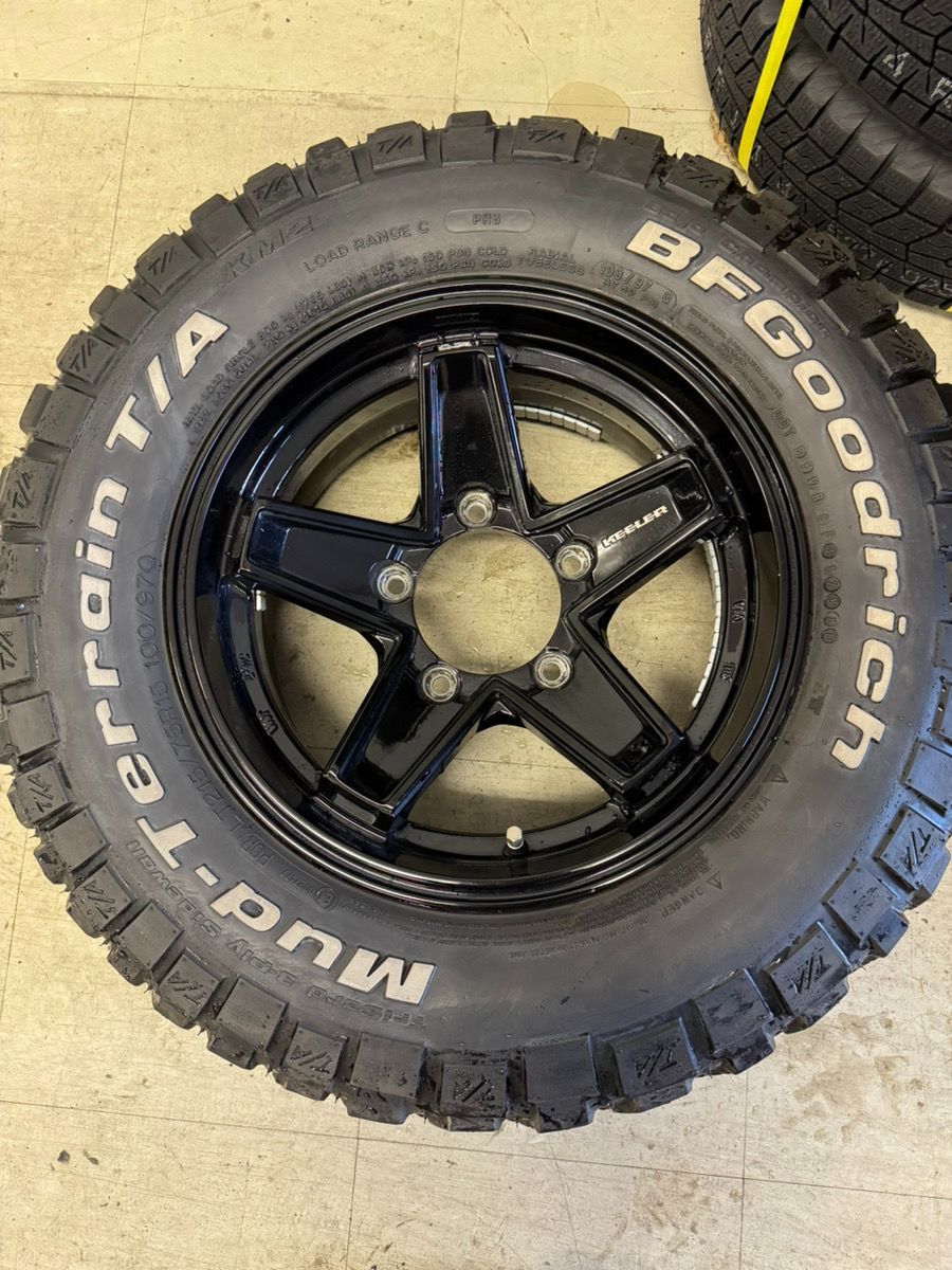 【T00168】音　ジムニー 215/75R15☆ Weds KEELER TACTICS(キーラータクティクス)＆ BFGoodrich Mud-Terrain T/A KM3 ジムニー 215/75R15☆ Weds KEELER TACTICS(キーラータクティクス