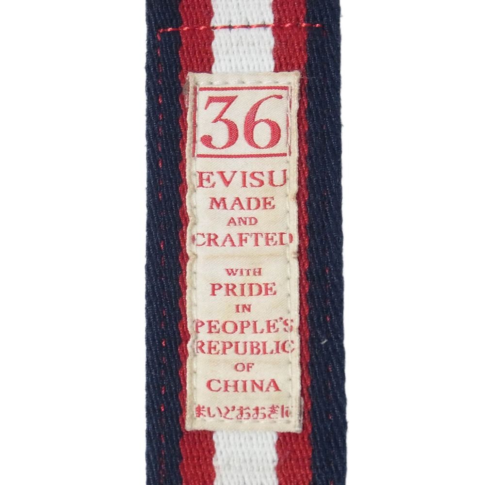 EVISU エヴィス 大黒様バックル GI ベルト ガチャベルト ネイビー系 36