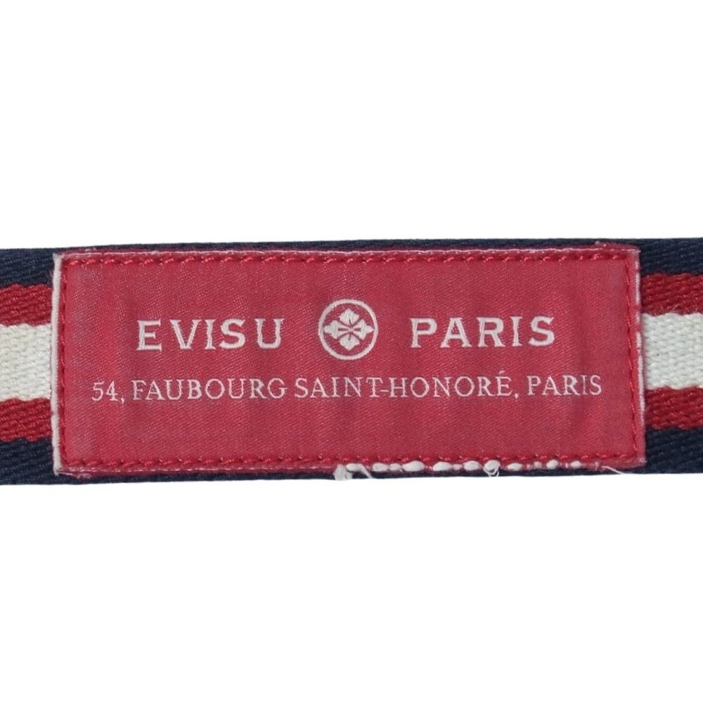 EVISU エヴィス 大黒様バックル GI ベルト ガチャベルト ネイビー系 36【中古】 EVISU エヴィス 大黒様バックル GI ベルト ガチャベルト ネイビー系 36