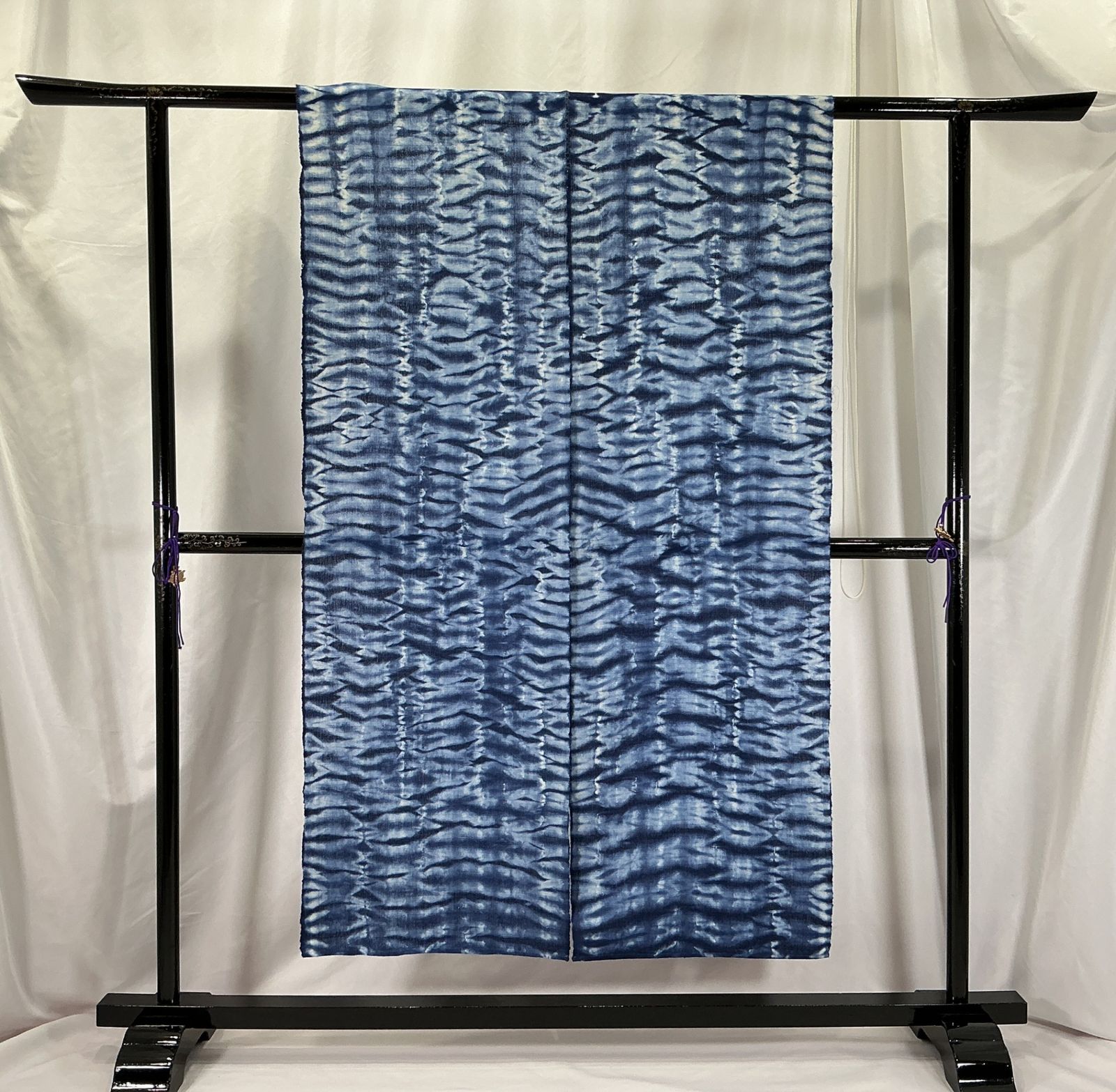 暖簾/綿麻/新品/未使用品/藍染/手染/12893