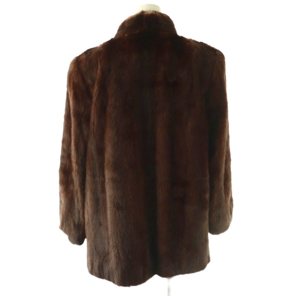 極美品☆MINK ミンク 本毛皮コート ダークブラウン 17 毛質艶やか