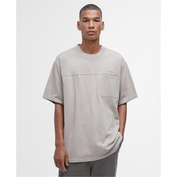 バブアー メンズ トップス Tシャツ Barbour Hunton TShirt Concrete GY35