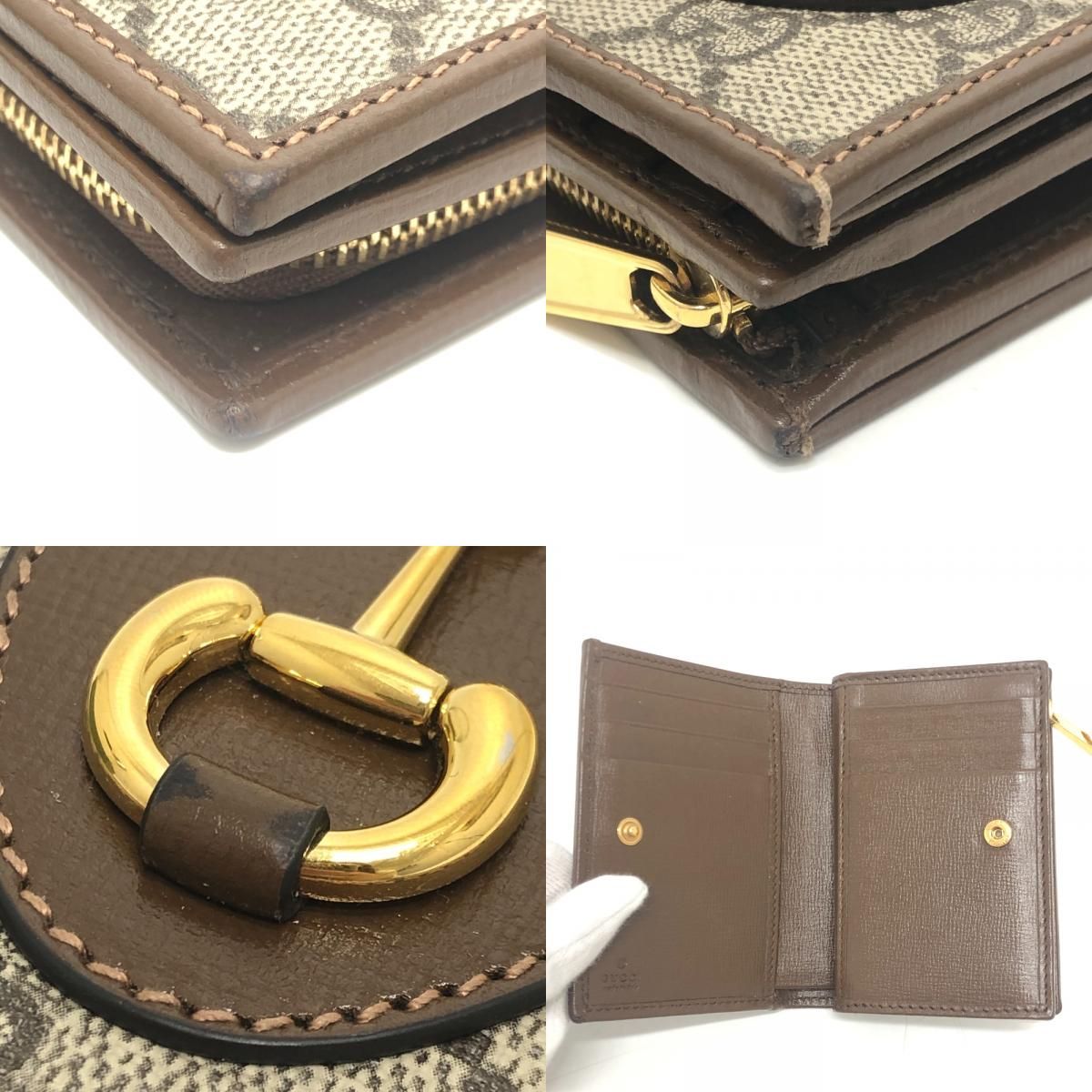GUCCI グッチ 2つ折り財布 ホースビット 1955 726846 GGスプリーム