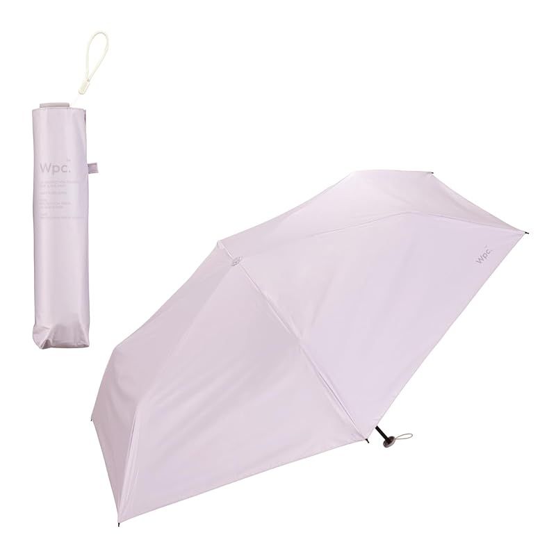 【新品】 【2025】Wpc. 日傘 遮光軽量プレーンスリム ラベンダー ≪遮光率100%/UVカット率100%/・UPF50＋/遮熱/晴雨兼用≫ 折りたたみ傘 親骨60cm 大きい 軽量 通勤 通学 旅行 オシャレ 可愛い 女性 レディース WECSL- 0