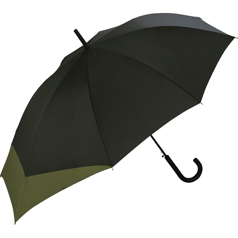 【新品】 Wpc. 雨傘 [バックパックが濡れない] BACK PROTECT ブラック×カーキ 長傘 UVカット メンズ 晴雨兼用 60cm 大きい ジャンプ リュック 後ろが長い 通勤 通学 男性 女性 シンプル おしゃれ UX04-931-001 1