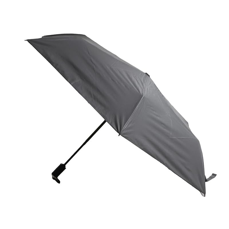 【新品】 小宮商店 晴雨兼用 自動開閉 折りたたみ 傘 一級遮光 メンズ レディース 男性用日傘 UVカット 耐風骨 風に強い 遮光率100% 無地 (グレー) 0