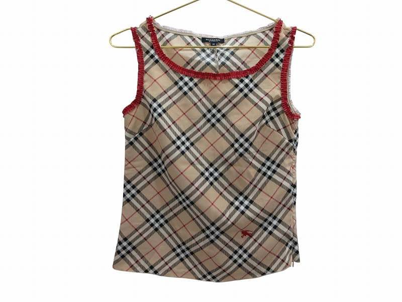 BURBERRY LONDON　タンクトップ　ベージュ　肩ノバチェック　M BURBERRY LONDON タンクトップ ベージュ 肩ノバチェック M - メルカリ