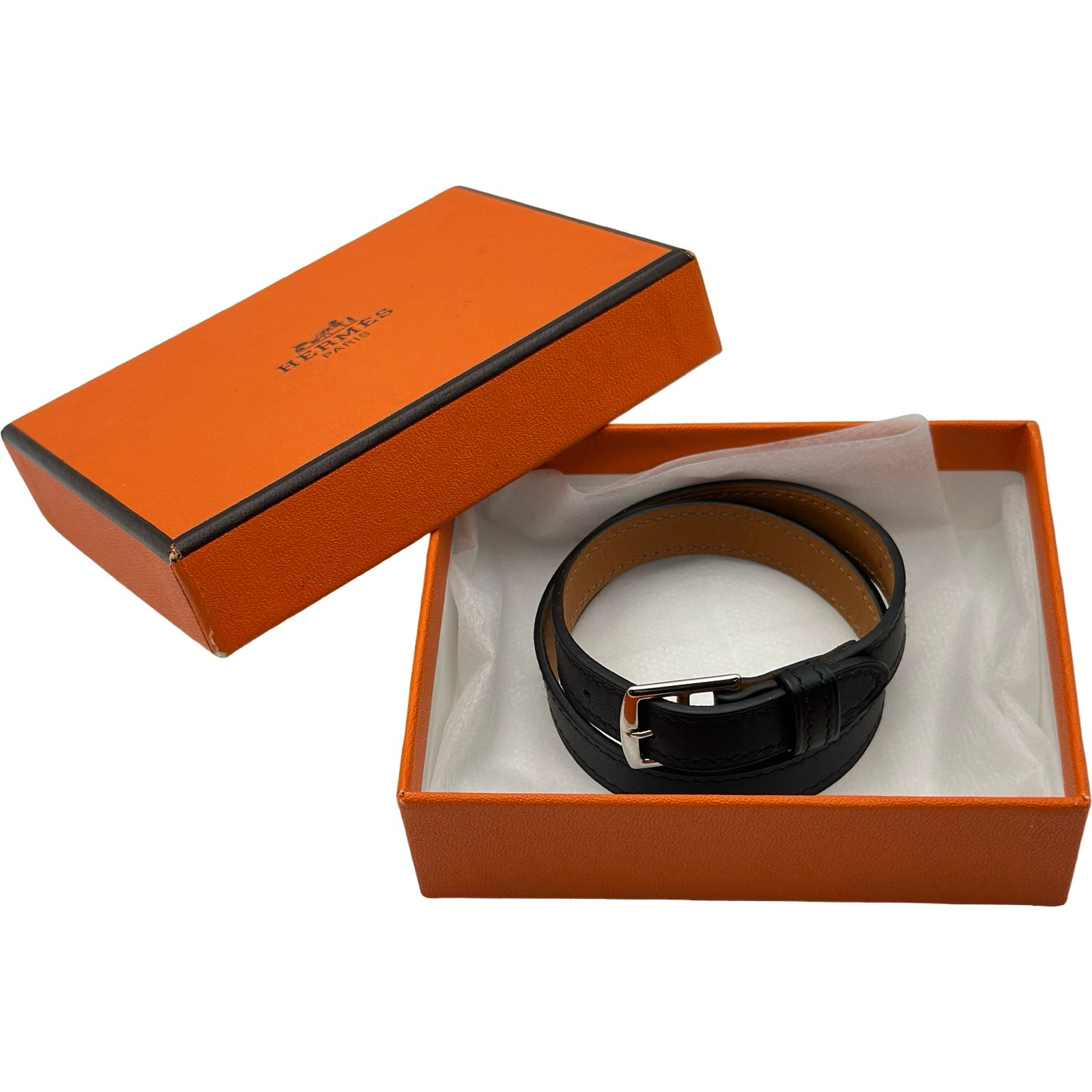 エルメス HERMES エトリヴィエール ブレスレットM □J刻 ブラック