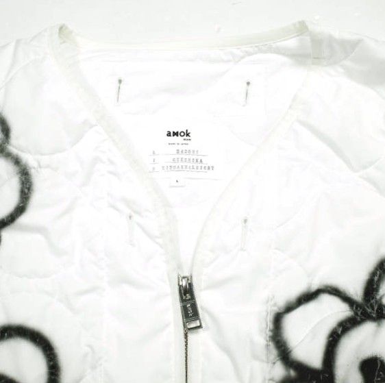 amok アモク 24AW 日本製 GUERNIKA QUILTING BLOUSON ゲルニカ キルティングブルゾン 242031 L WHITE 2WAY ベスト ジャケット アウター【中古】【amok】 amok アモク 24AW 日本製 GUERNIKA QUILTING BLOUSON ゲルニカ