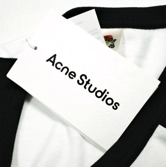 Acne Studios アクネストゥディオズ 25SS ロングスリーブTシャツ レギュラーフィット FN-UX-TSHI000094 L Optic White/Black 定価46,200円 長袖 ラグラン ベースボール トップス【新古品】【中古】【Acne Studios】 新品 Acne Studios アクネストゥディオズ 25SS ロングスリーブTシャツ