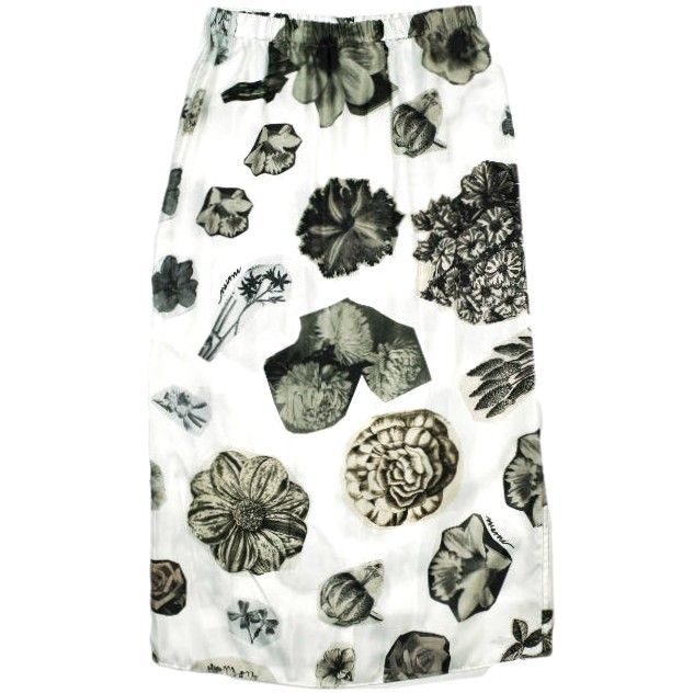 MARNI マルニ 24SS イタリア製 NOCTURNAL PRINT SKIRT フローラルプリント シルクスカート GOMA0107A0 UTSG18 36 BLACK/WHITE(REN99) 定価129,800円 ボトムス【新古品】【中古】【MARNI】 新品 MARNI マルニ 24SS イタリア製 NOCTURNAL PRINT SKIRT フローラル