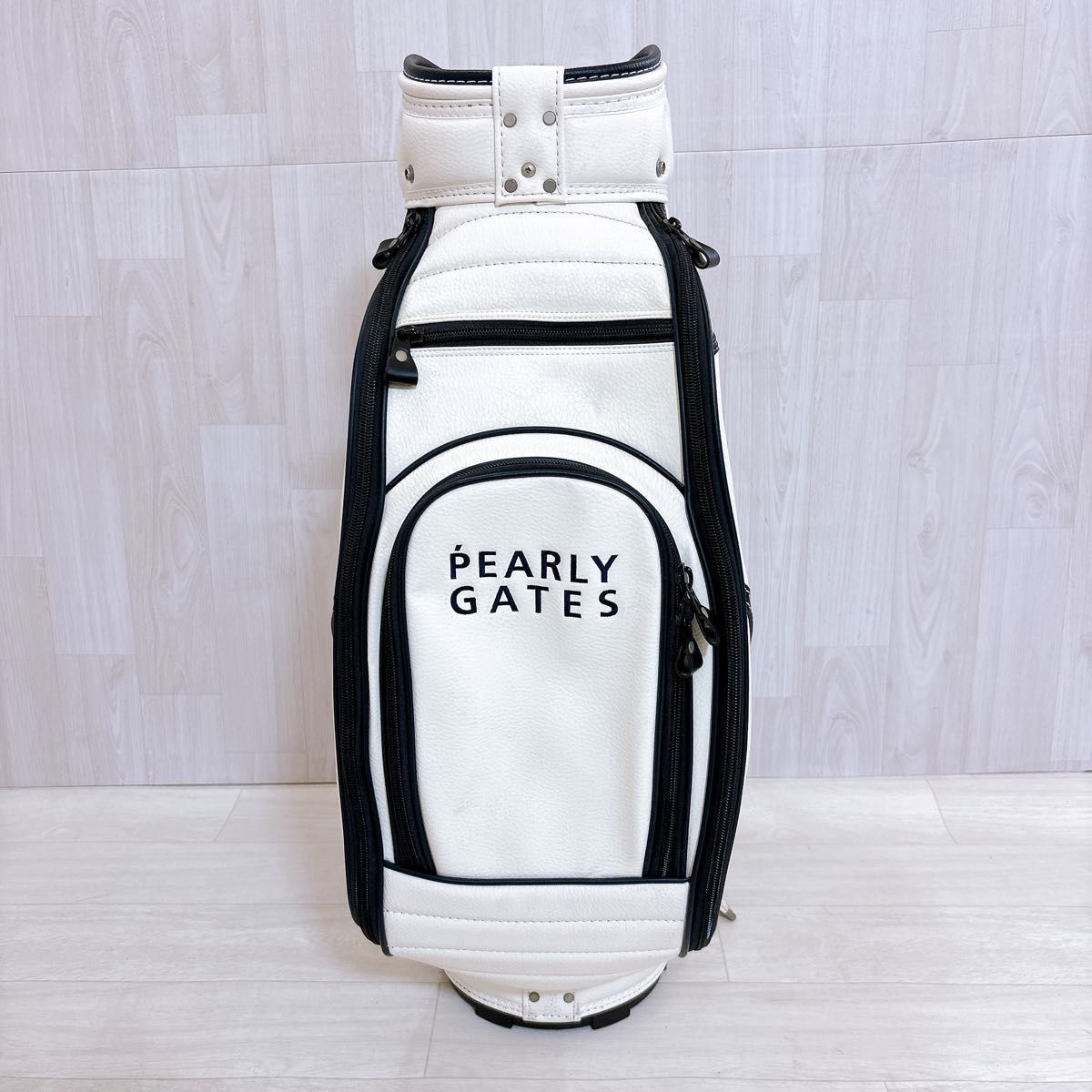  PEARLY GATES パーリーゲイツ キャディバッグ ゴルフバッグ 6分割 9型 3点式 レザー パターカバー付 プロゴルフ用品 ゴルフバッグ キャディバッグ ゴルフ