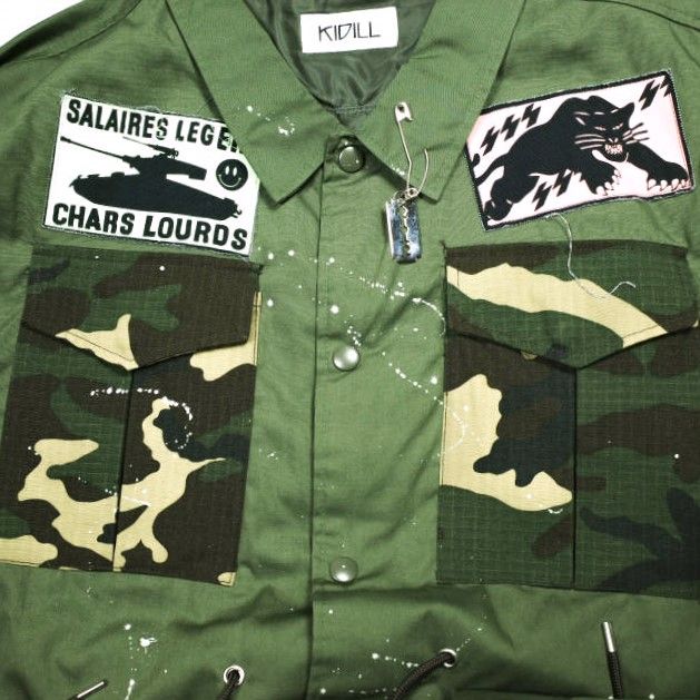 KIDILL キディル 24AW 日本製 10周年記念 ONE-OFF CUSTOM COACH JACKET カスタムコーチジャケット 1点物 KLONEOFF002 Free KHAKI GREEN×CAMOUFLAGE 定価132,000円 アウター【中古】【KIDILL】 KIDILL キディル 24AW 日本製 10周年記念 ONE-OFF CUSTOM COACH JACKET