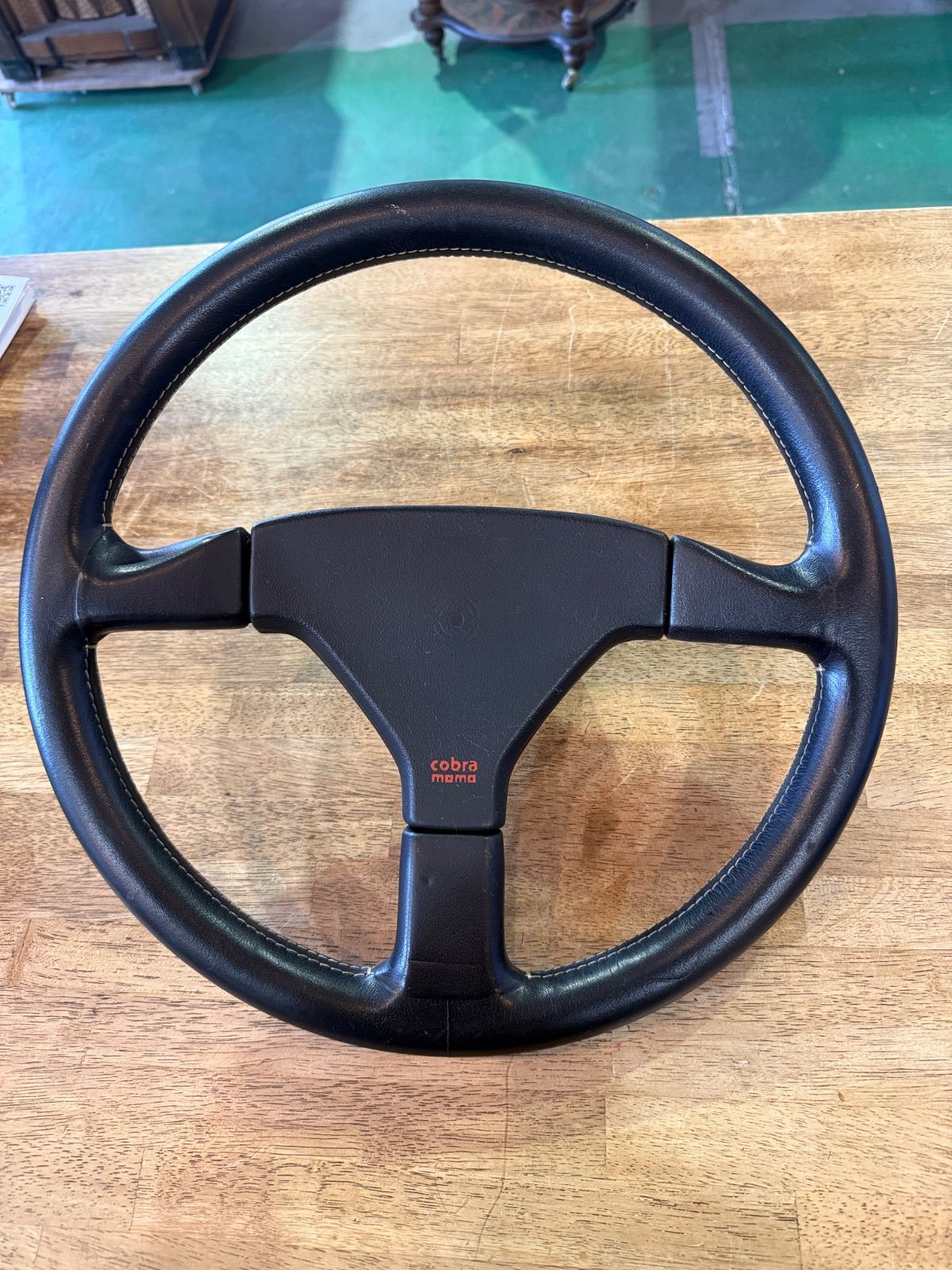 MOMO ステアリング モモ コブラ 本革 レザー ステアリング 360mm 絶版