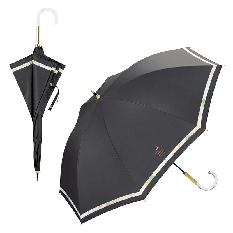 【新品】 【2025】Wpc. 日傘 遮光ニュアンスライン ブラック ≪遮光率100%/UVカット率100%/・UPF50＋/遮熱/晴雨兼用≫ 長傘 通勤 通学 旅行 オシャレ 可愛い 女性 レディース 81-17733-101 1