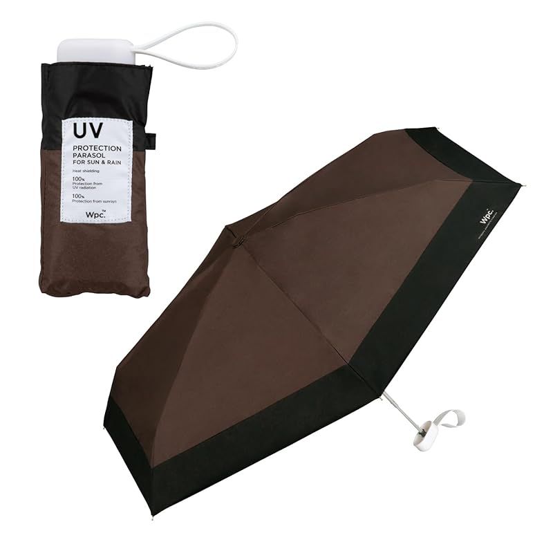 【新品】 【2025】Wpc. 日傘 遮光切り継ぎタイニー ブラウン ≪遮光率100%/UVカット率100%/・UPF50＋/遮熱/晴雨兼用≫ 折りたたみ傘 軽量 おしゃれ 可愛い 女性 レディース 小さい コンパクト シンプル 801-16702-102 0