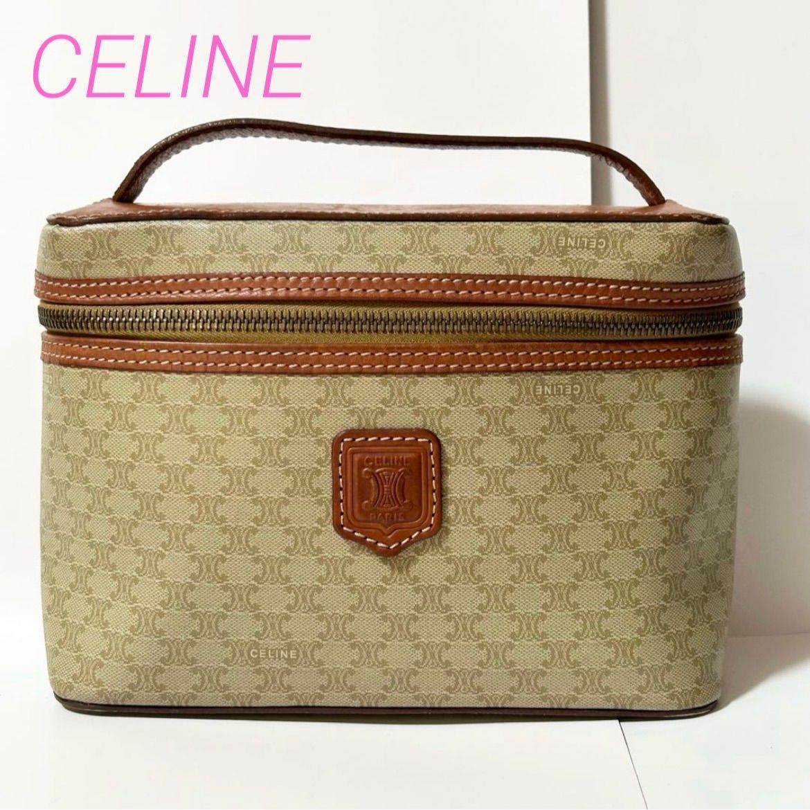 CELINE セリーヌ バニティバッグ PVC レザー トリオンフ MC96 