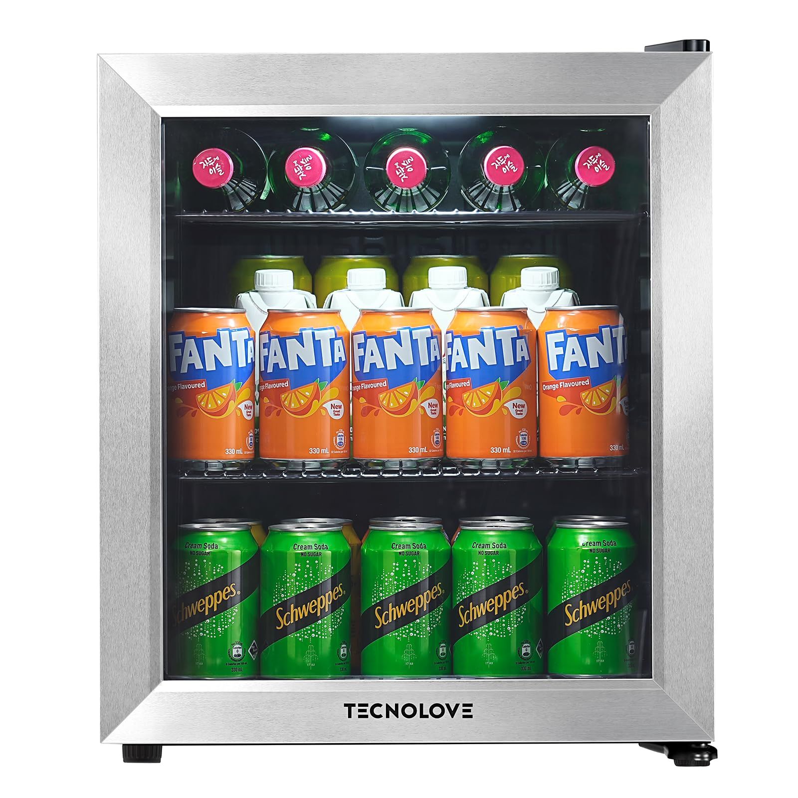 タッチパネル調温 冷蔵庫 46L コンプレッサー式 0?22℃ ドリンク用 直冷 