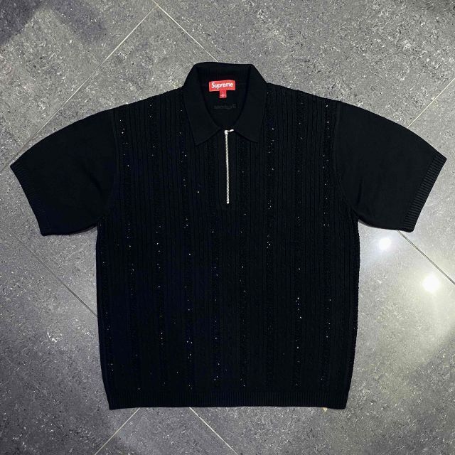 Supreme 26ss Beaded Zip Polo SIZE-L シュプリーム ビーデッドジップ