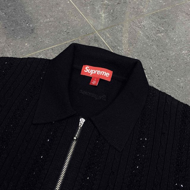 Supreme 26ss Beaded Zip Polo SIZE-L シュプリーム ビーデッドジップ